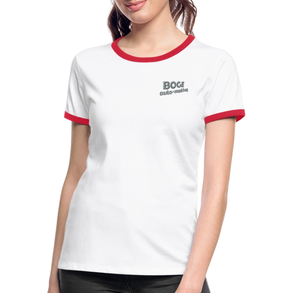 BOGE auto-motive wear – Woman Contrast T-Shirt - white/red