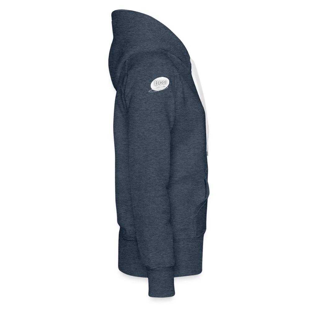 BOGE auto-motive wear – "Jetzt kriege ich jede Kurve" - " Feel it" RETRO WomanHoodie - heather denim