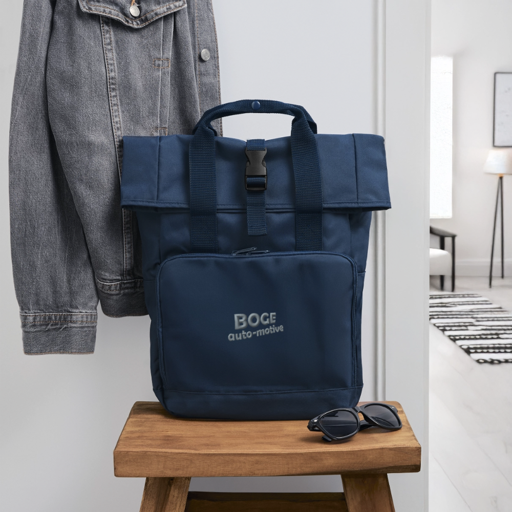 BOGE auto-motive wear – Rolltop Rucksack with two handles - navy
