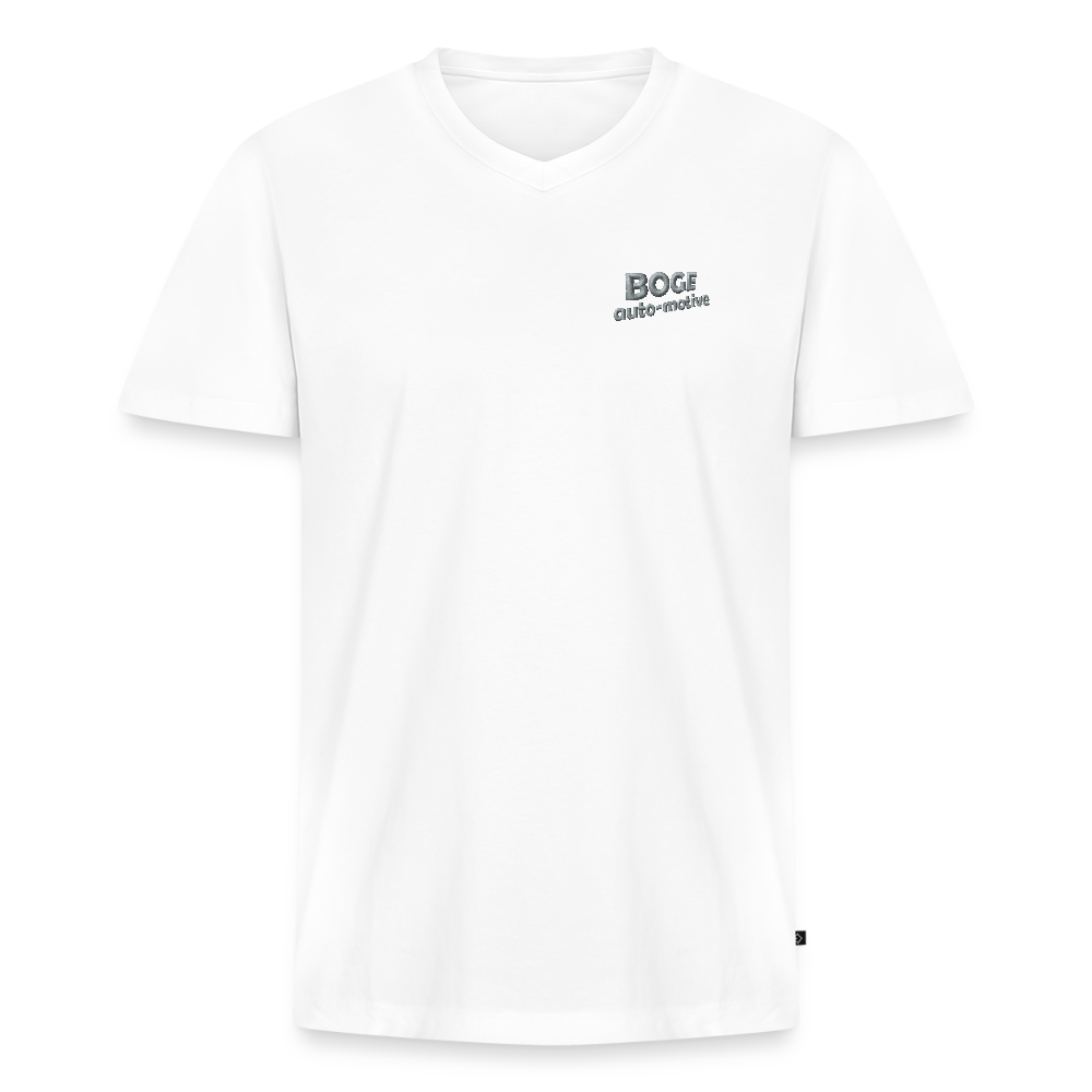 BOGE Auto-Motive – RETRO Powered by BOGE - Men's Organic V-Neck T-Shirt - white