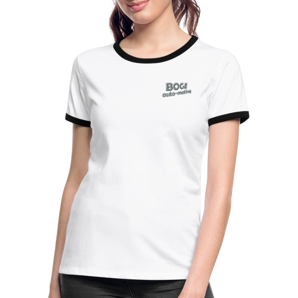 BOGE auto-motive wear – Woman Contrast T-Shirt - white/black
