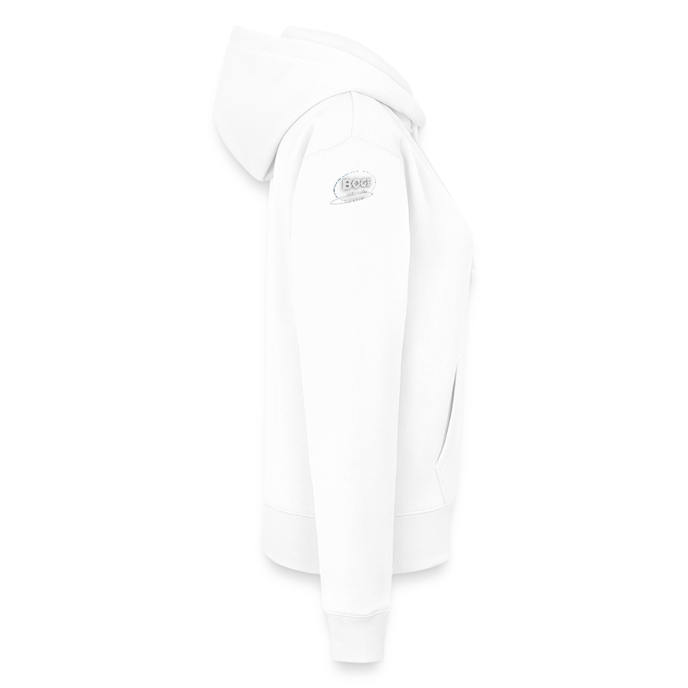 BOGE auto-motive wear – "Jetzt kriege ich jede Kurve" - " Feel it" RETRO WomanHoodie - white