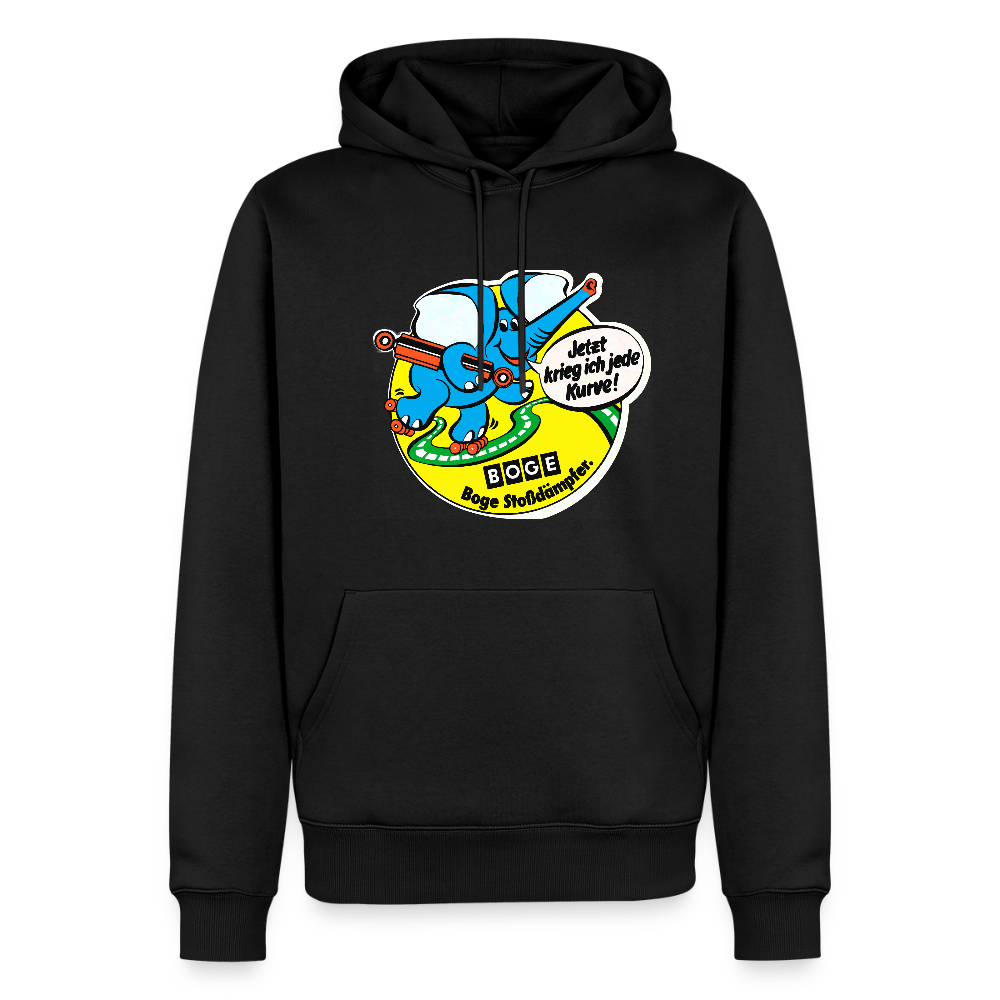 BOGE auto-motive wear - "Jetzt kriege ich jede Kurve" "Feel it" RETRO Men's Hoodie - black