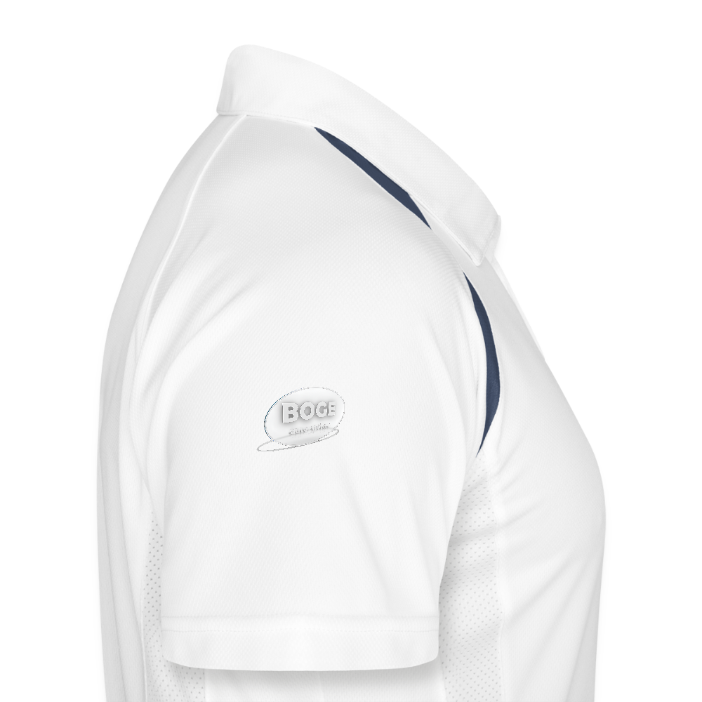 BOGE auto-motive wear - Man Polo breathable - white/navy