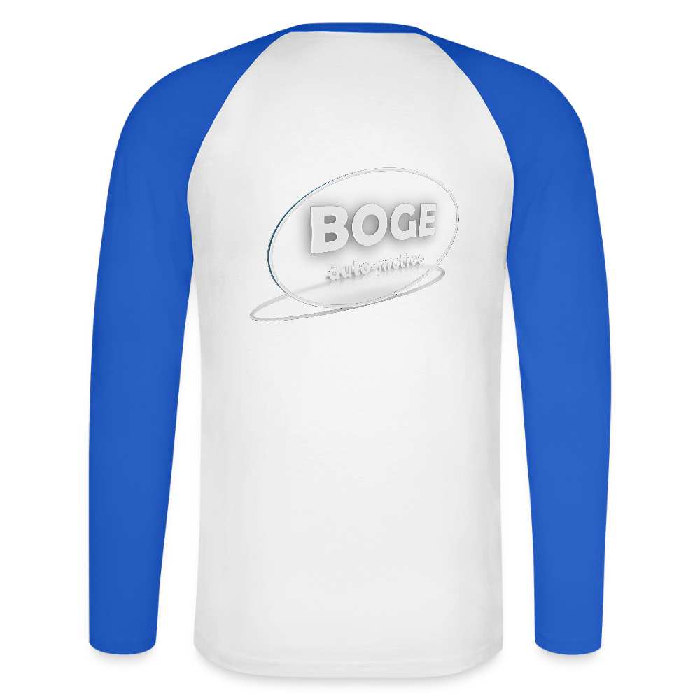 BOGE auto-motive wear - Man Baseballshirt longsleeve - white/royal blue