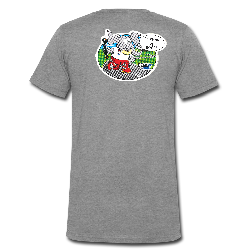 BOGE Auto-Motive – RETRO Powered by BOGE - Men's Organic V-Neck T-Shirt - dark heather grey