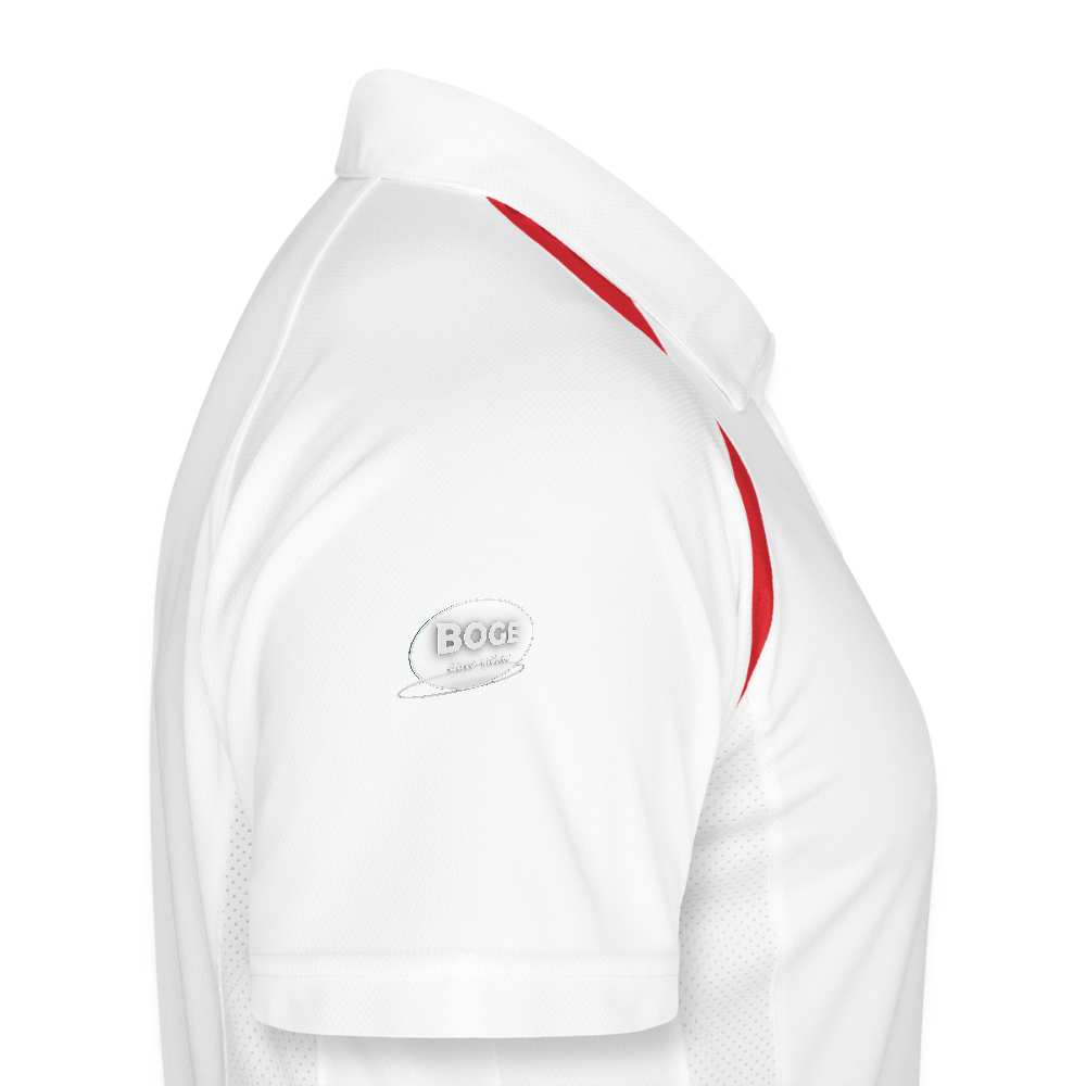 BOGE auto-motive wear - Man Polo breathable - white/red