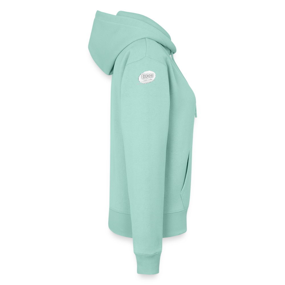 BOGE auto-motive wear – "Jetzt kriege ich jede Kurve" - " Feel it" RETRO WomanHoodie - mint 