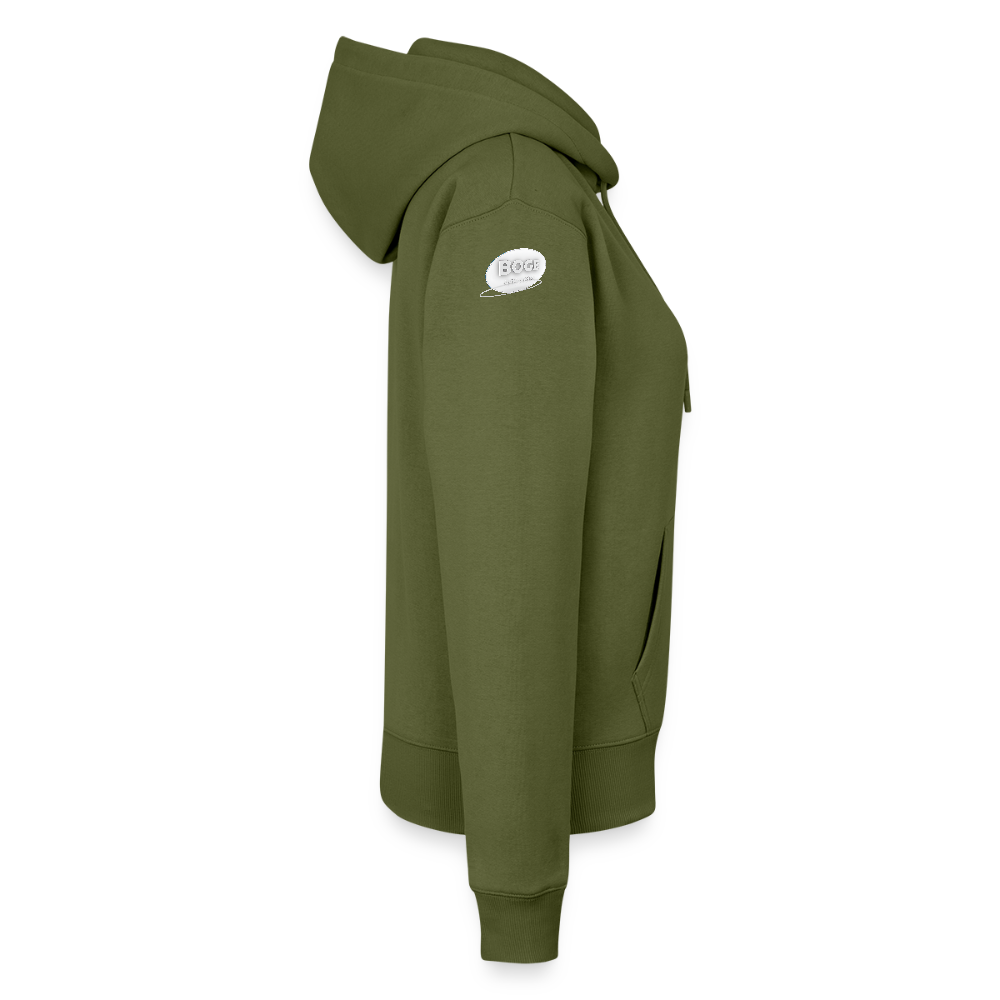 BOGE auto-motive wear – "Jetzt kriege ich jede Kurve" - " Feel it" RETRO WomanHoodie - khaki