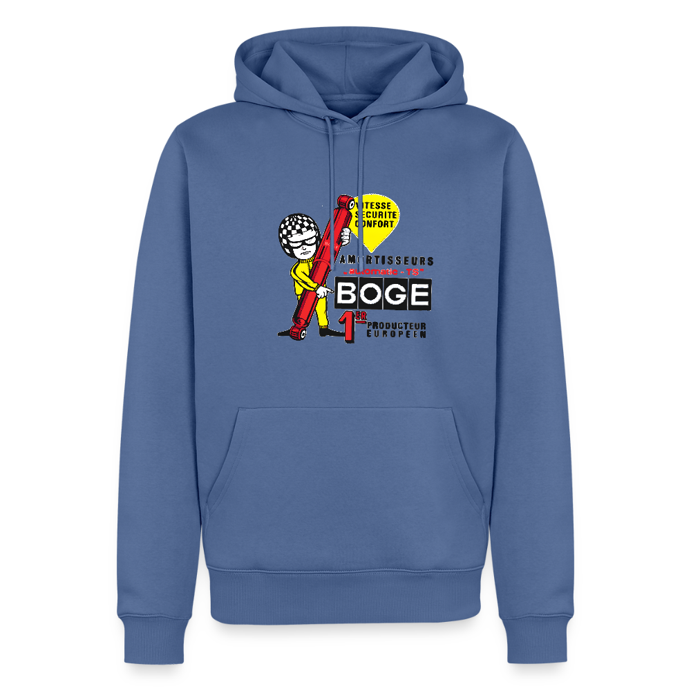 BOGE auto-motive wear  "Aumotisseurs" + "Feel it" RETRO Hoodie - stone blue