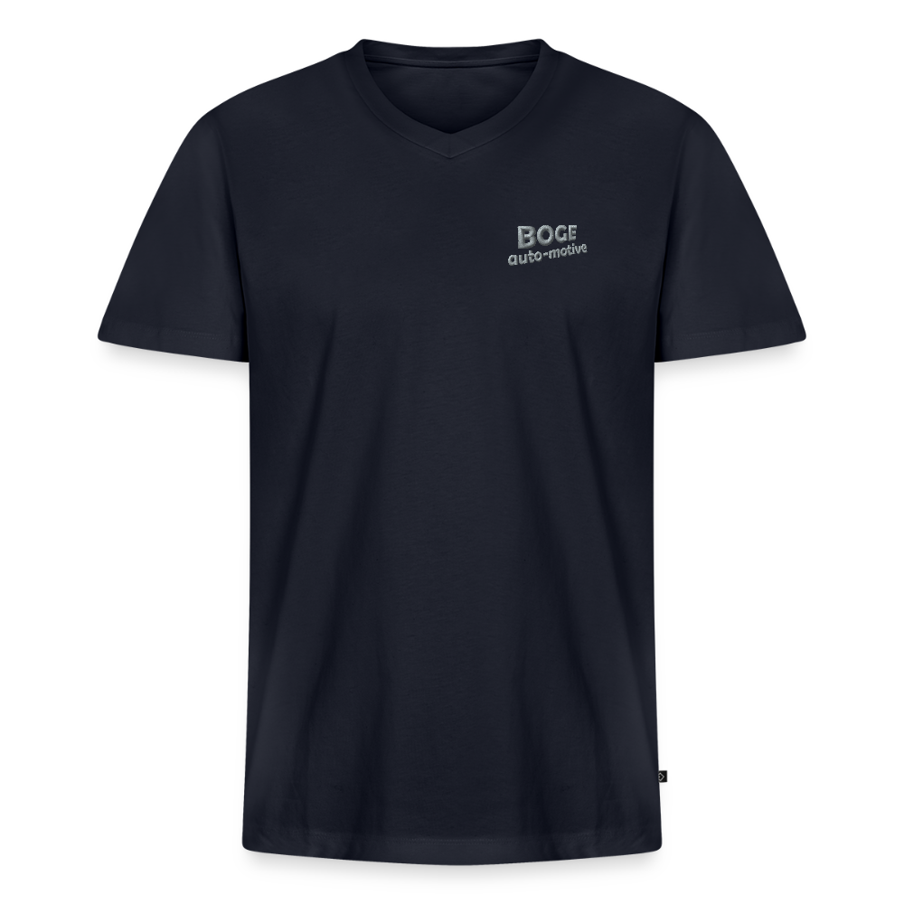 BOGE Auto-Motive – RETRO Powered by BOGE - Men's Organic V-Neck T-Shirt - navy