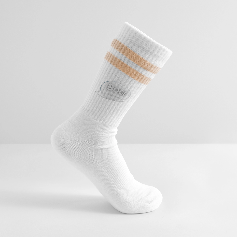 BOGE auto-motive wear -Striped tennis socks - white/peach