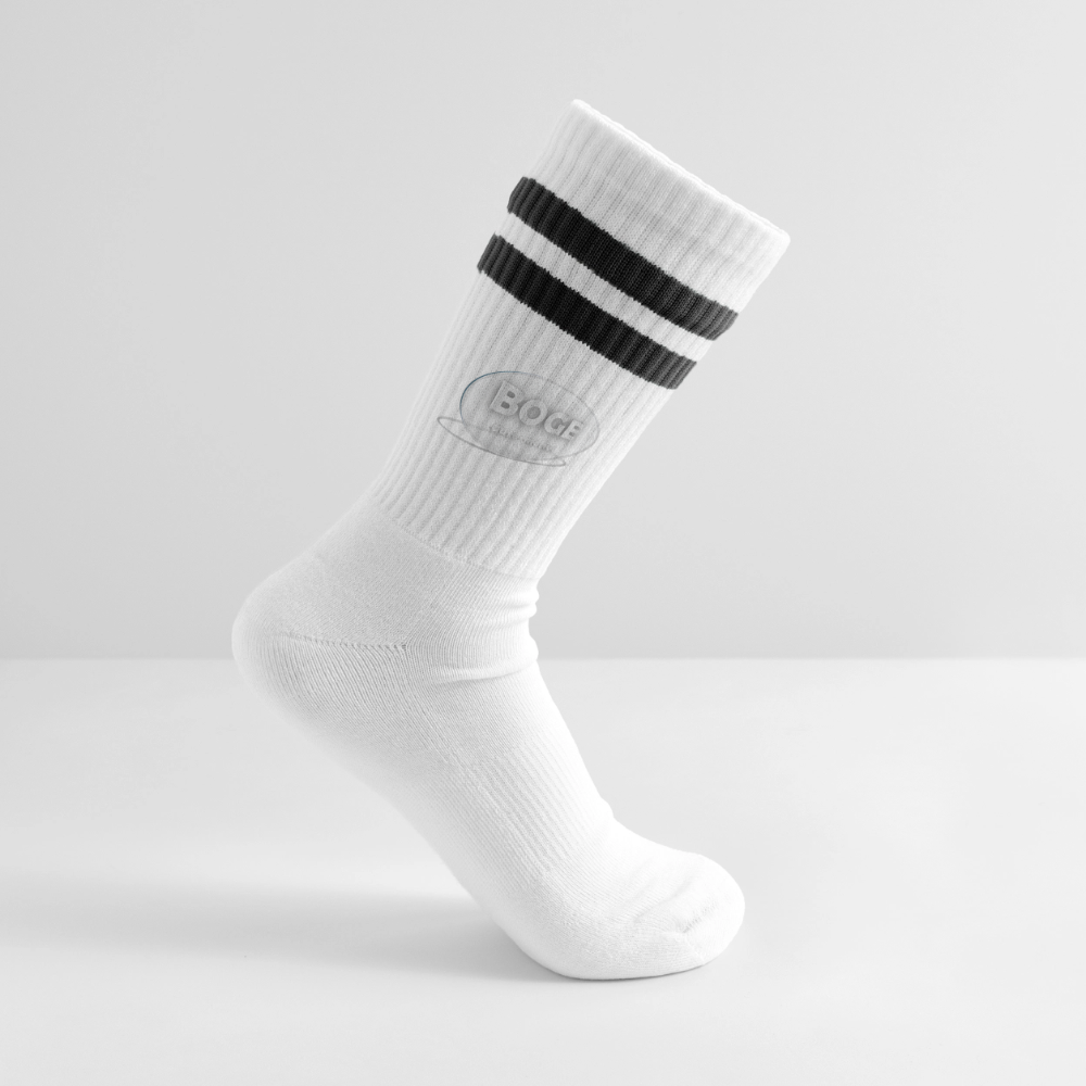 BOGE auto-motive wear -Striped tennis socks - white/black