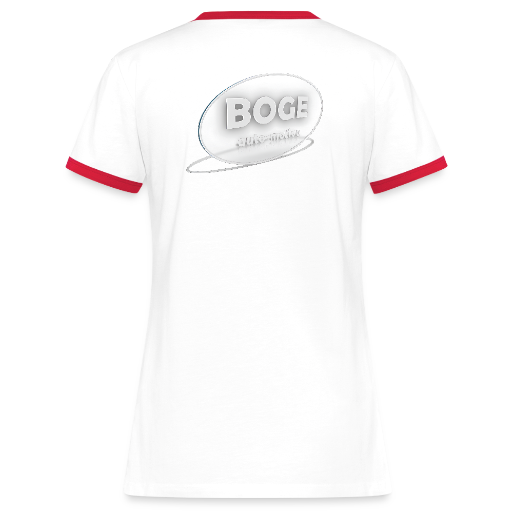BOGE auto-motive wear – Woman Contrast T-Shirt - white/red