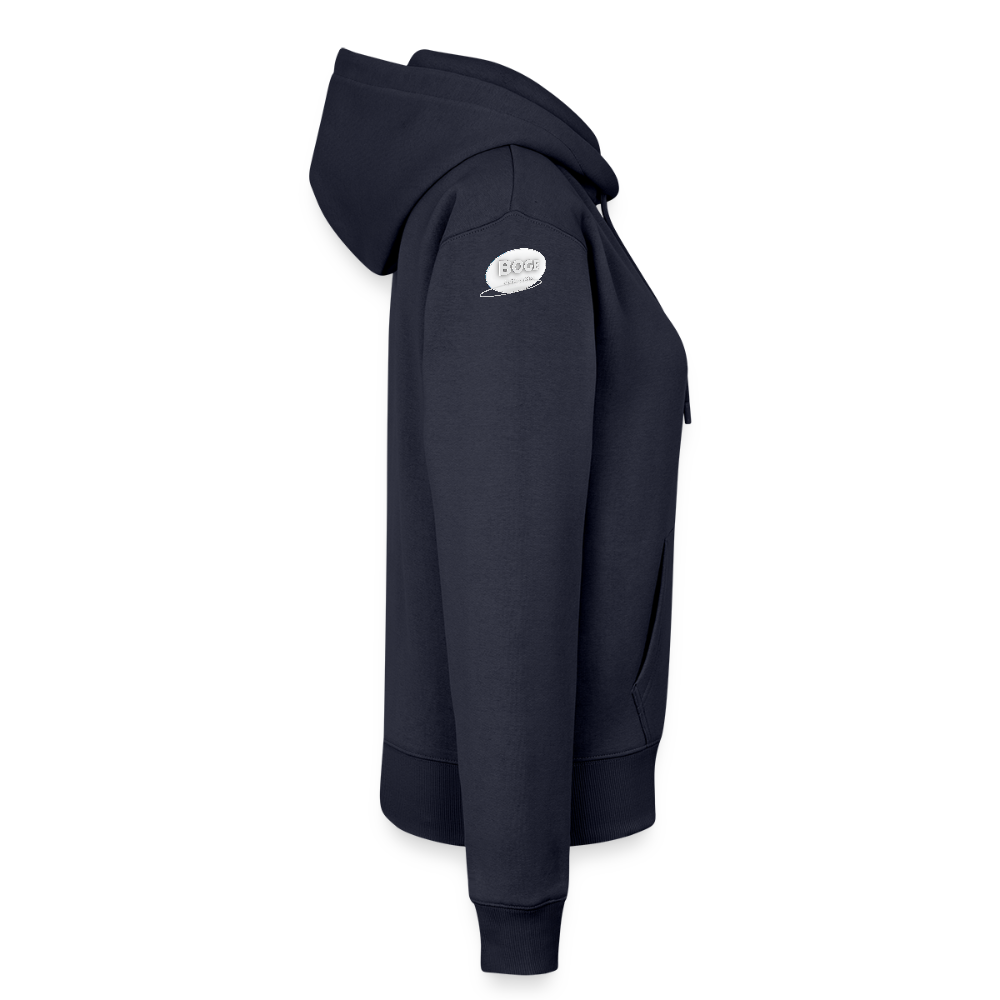BOGE auto-motive wear – "Jetzt kriege ich jede Kurve" - " Feel it" RETRO WomanHoodie - navy
