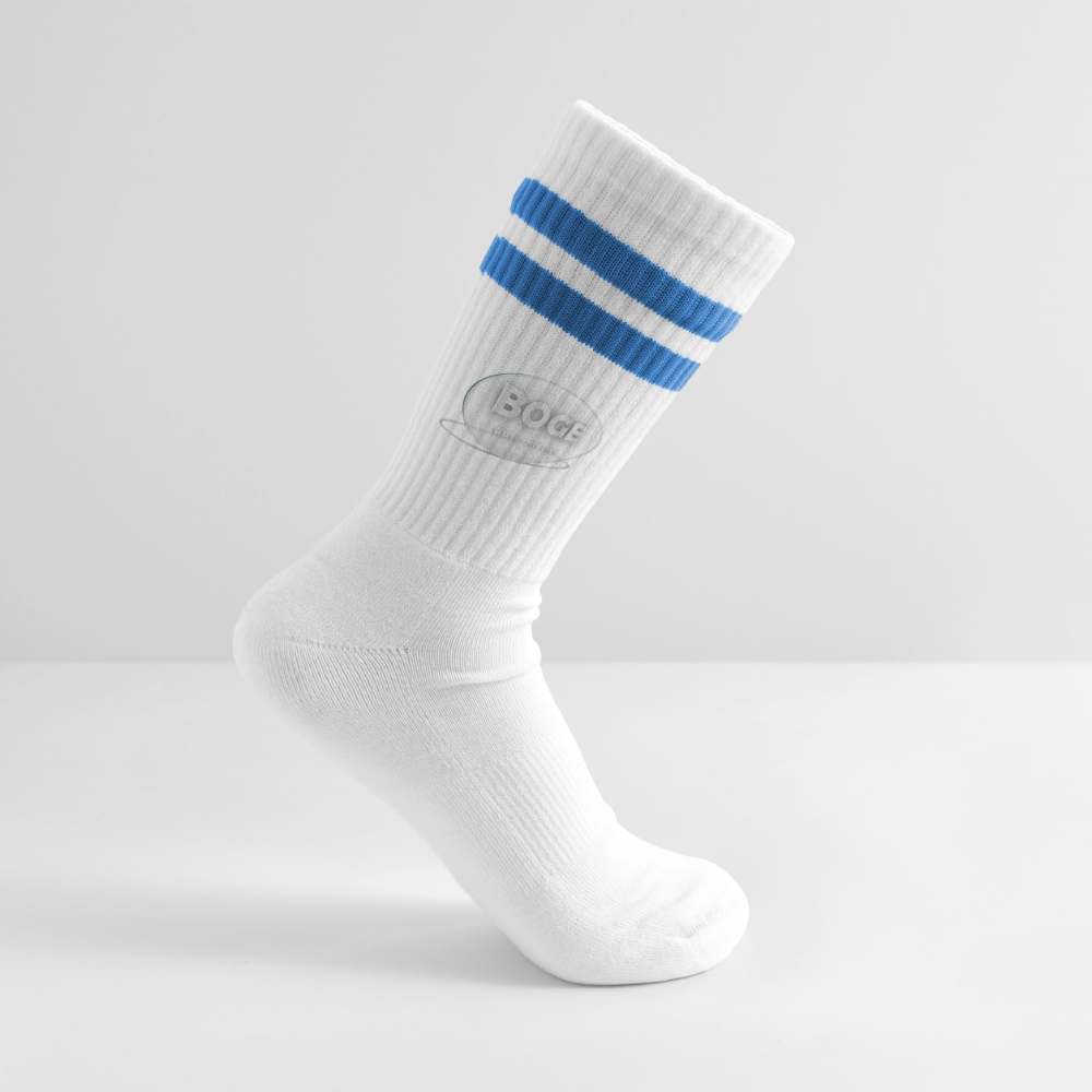 BOGE auto-motive wear -Striped tennis socks - white/blue