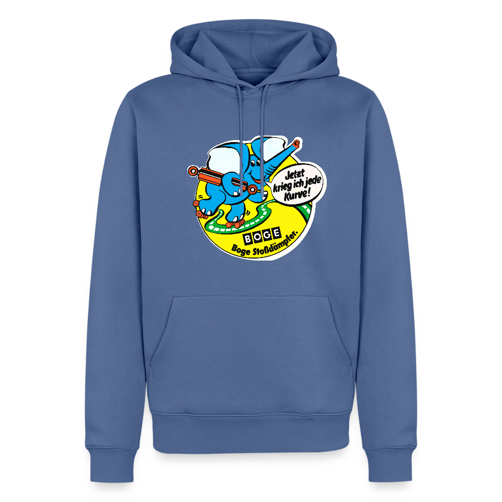 BOGE auto-motive wear - "Jetzt kriege ich jede Kurve" "Feel it" RETRO Men's Hoodie - stone blue