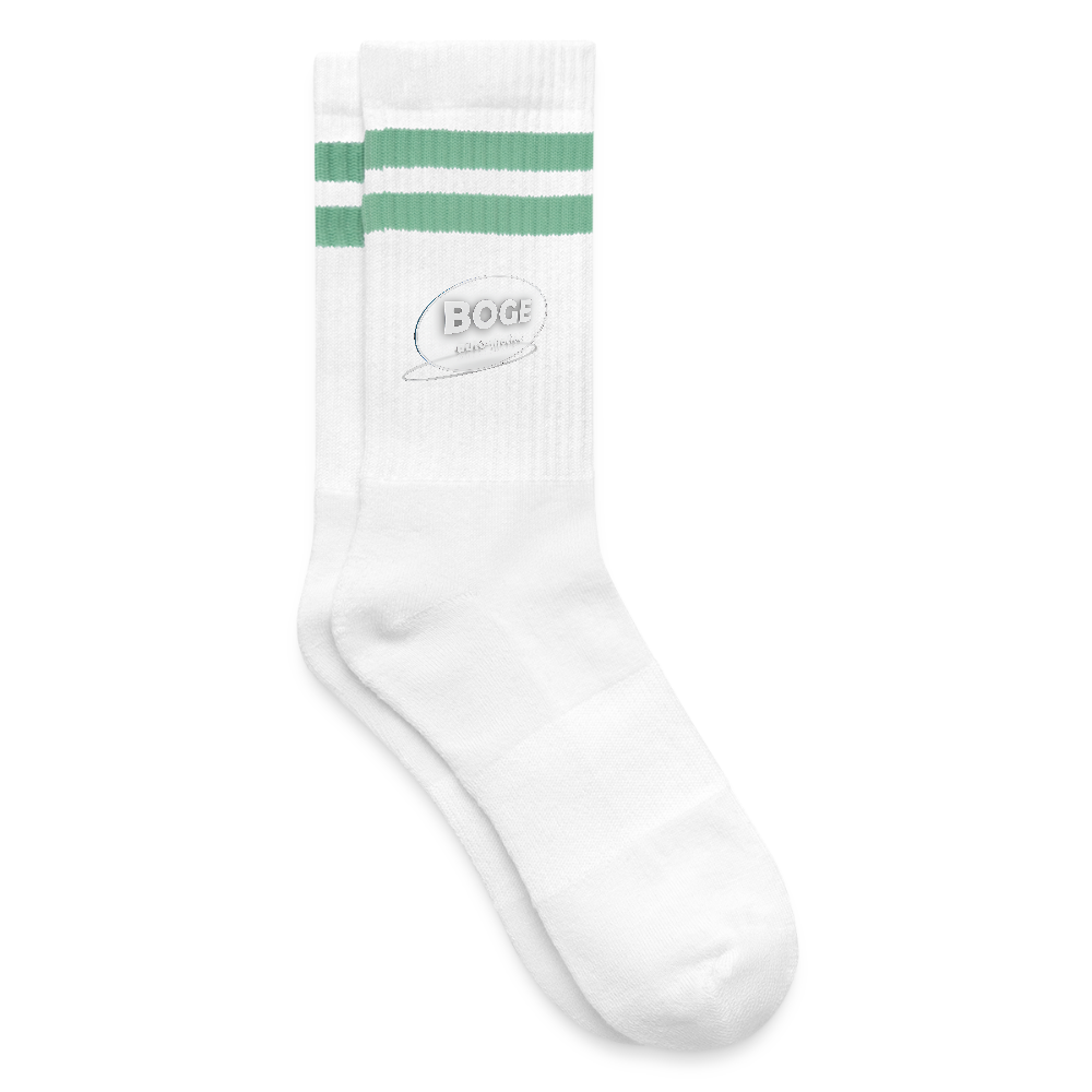 BOGE auto-motive wear -Striped tennis socks - white/mint