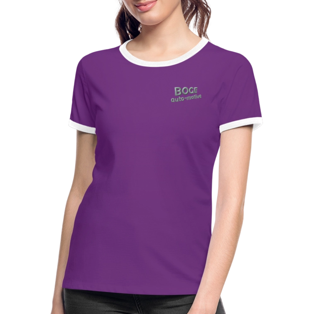 BOGE auto-motive wear – Woman Contrast T-Shirt - purple/white
