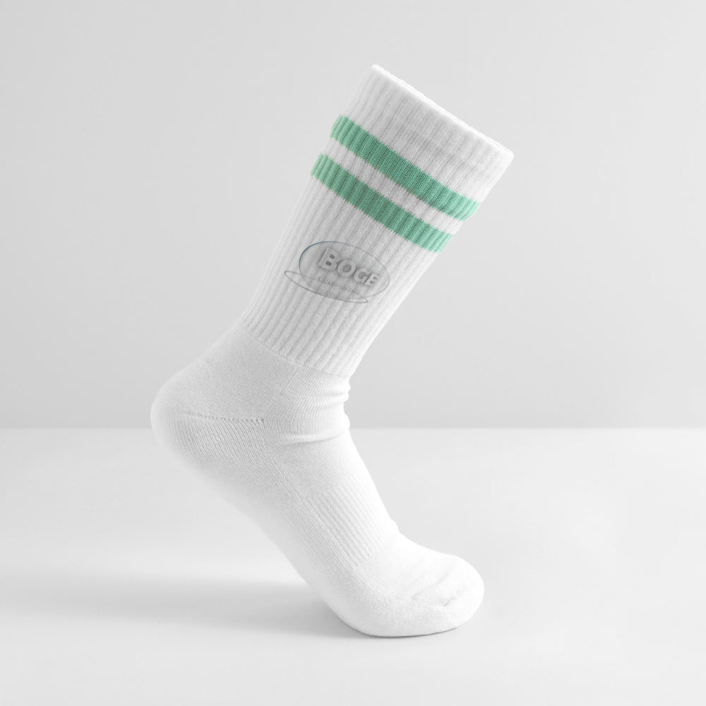 BOGE auto-motive wear -Striped tennis socks - white/mint