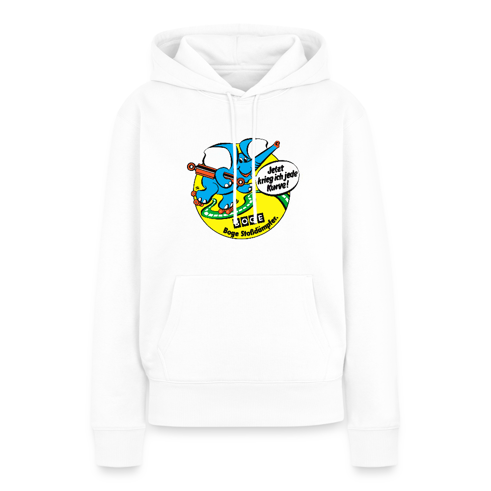 BOGE auto-motive wear – "Jetzt kriege ich jede Kurve" - " Feel it" RETRO WomanHoodie - white
