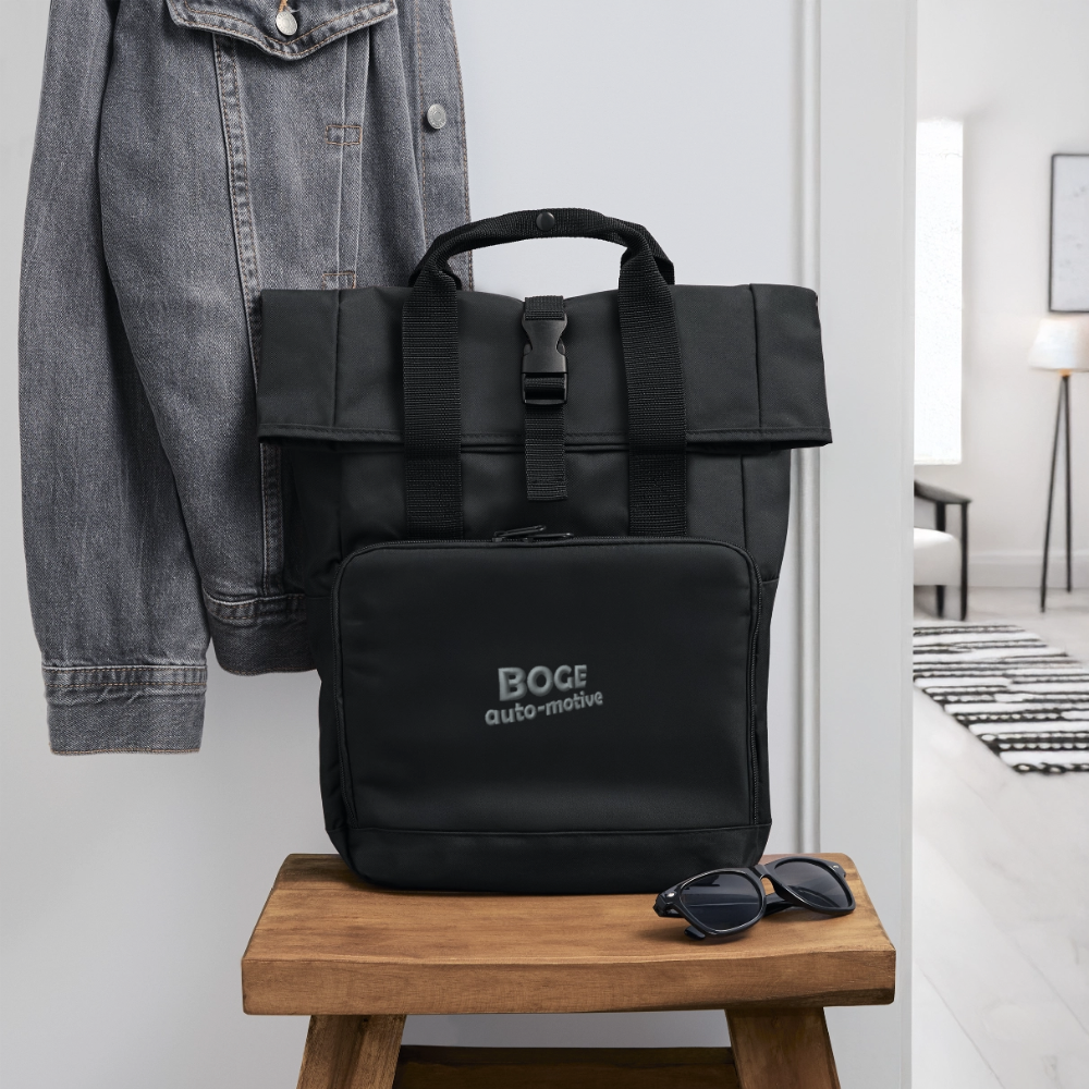 BOGE auto-motive wear – Rolltop Rucksack with two handles - black