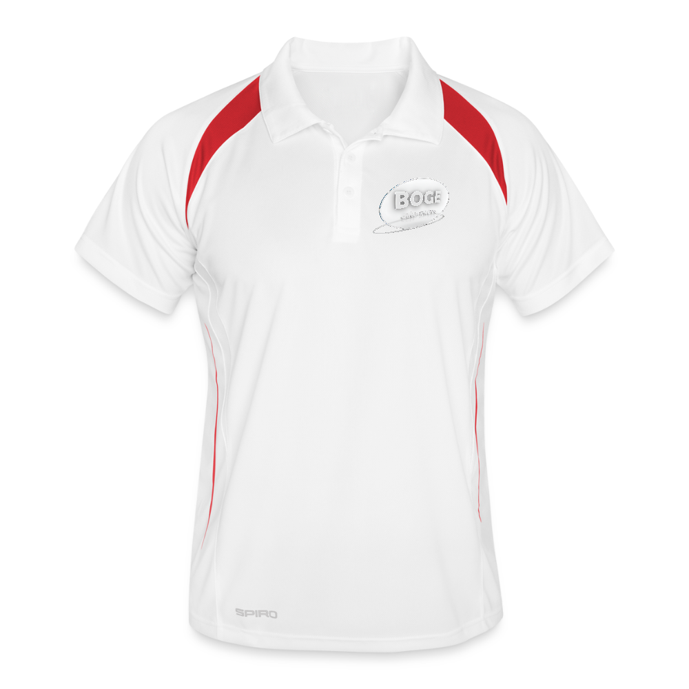BOGE auto-motive wear - Man Polo breathable - white/red