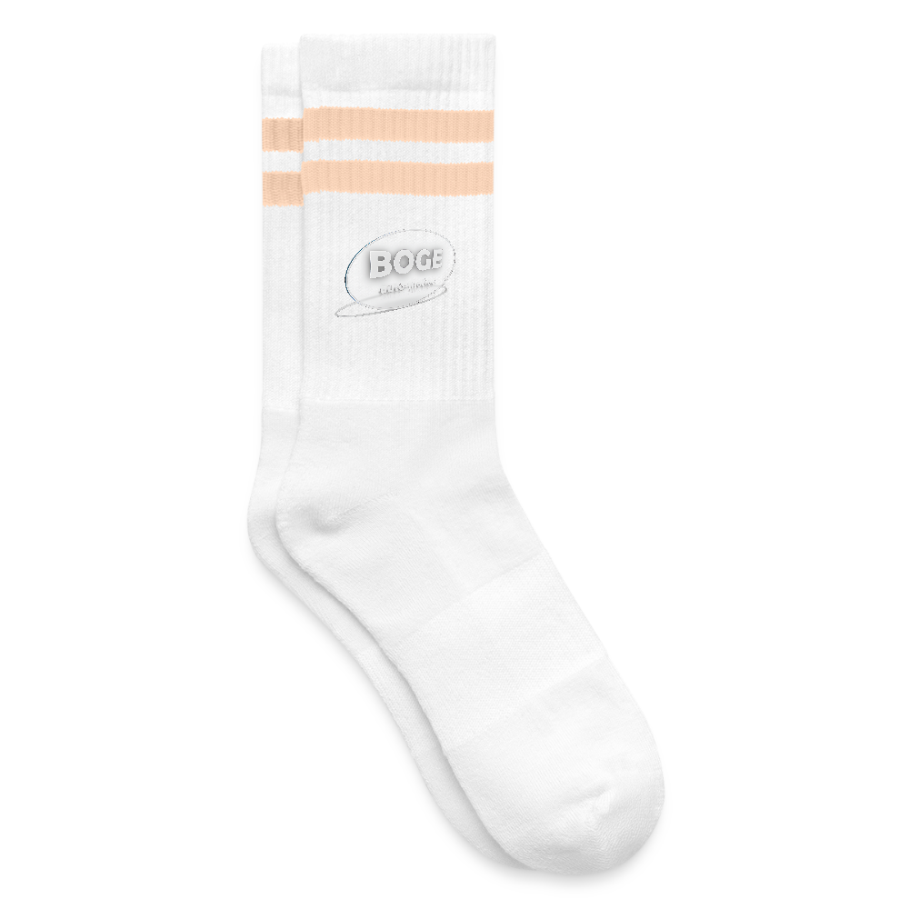 BOGE auto-motive wear -Striped tennis socks - white/peach