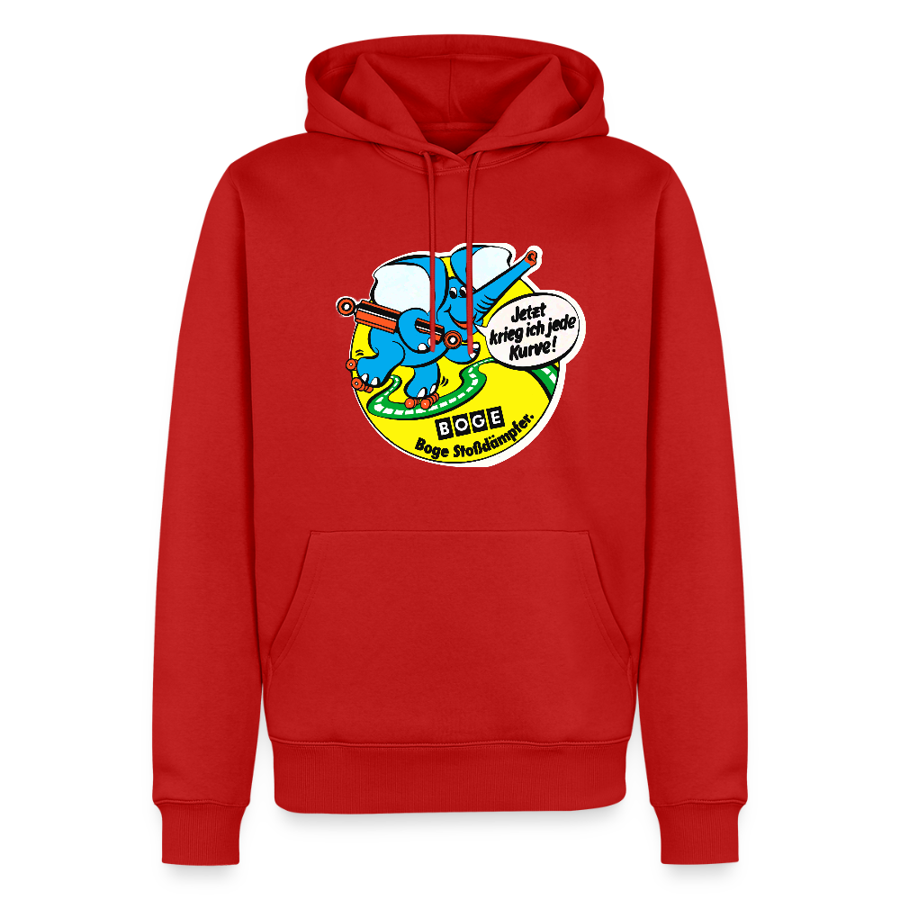 BOGE auto-motive wear - "Jetzt kriege ich jede Kurve" "Feel it" RETRO Men's Hoodie - red