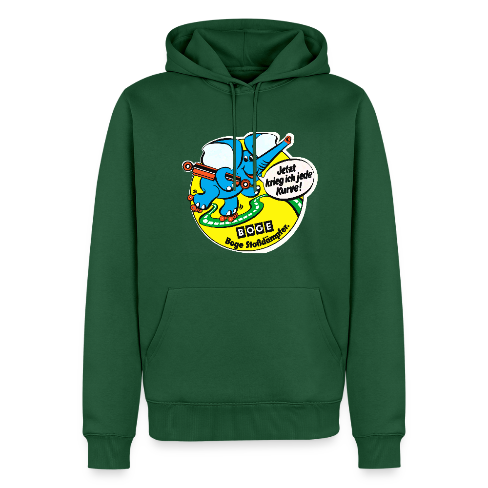 BOGE auto-motive wear - "Jetzt kriege ich jede Kurve" "Feel it" RETRO Men's Hoodie - bottle green