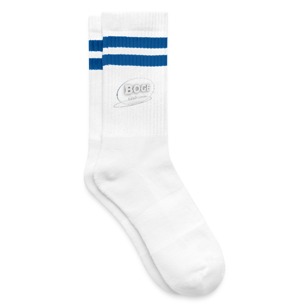 BOGE auto-motive wear -Striped tennis socks - white/blue