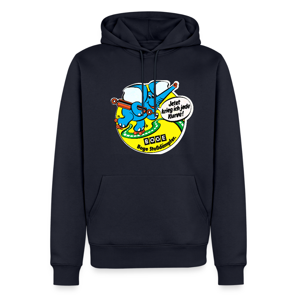 BOGE auto-motive wear - "Jetzt kriege ich jede Kurve" "Feel it" RETRO Men's Hoodie - navy
