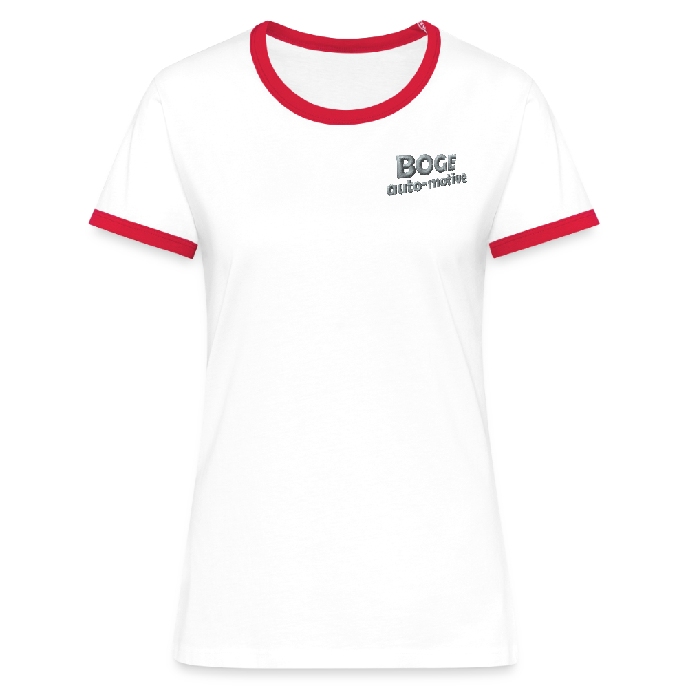 BOGE auto-motive wear – Woman Contrast T-Shirt - white/red