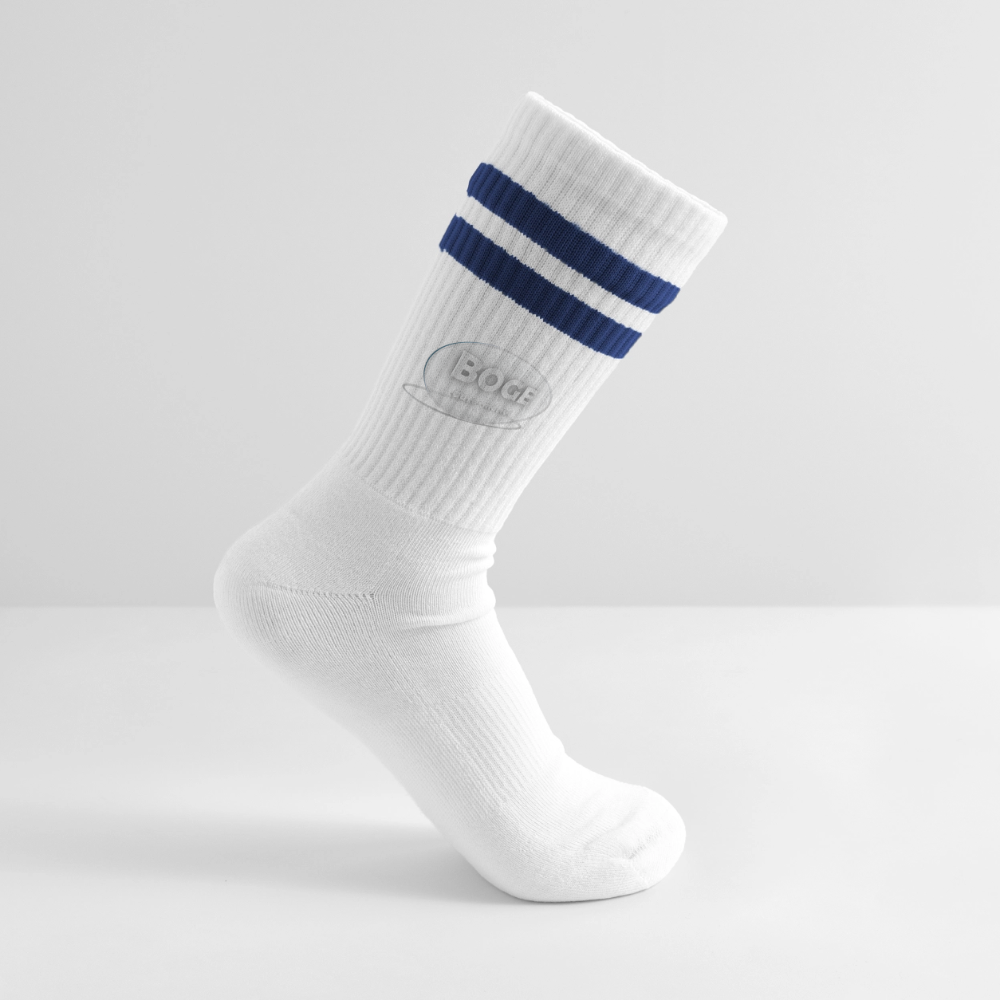 BOGE auto-motive wear -Striped tennis socks - white/navy