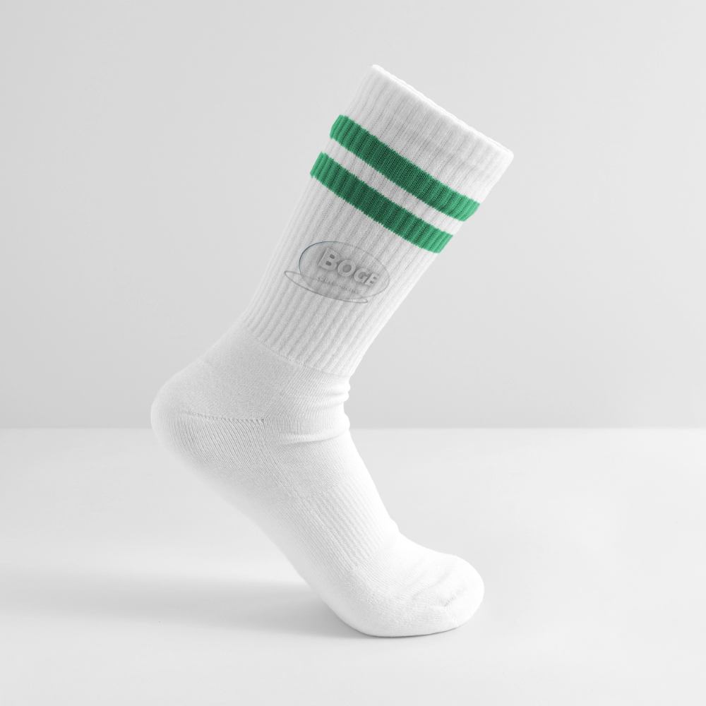 BOGE auto-motive wear -Striped tennis socks - white/green