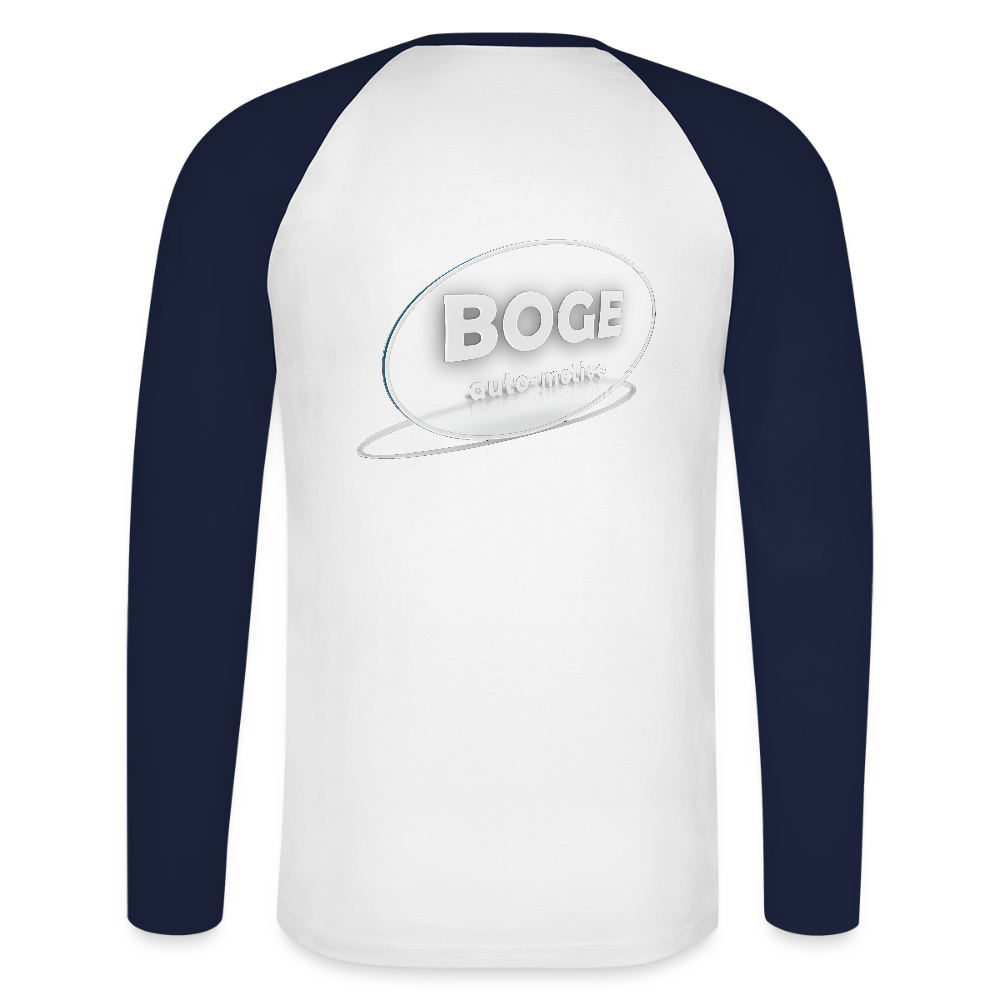 BOGE auto-motive wear - Man Baseballshirt longsleeve - white/navy