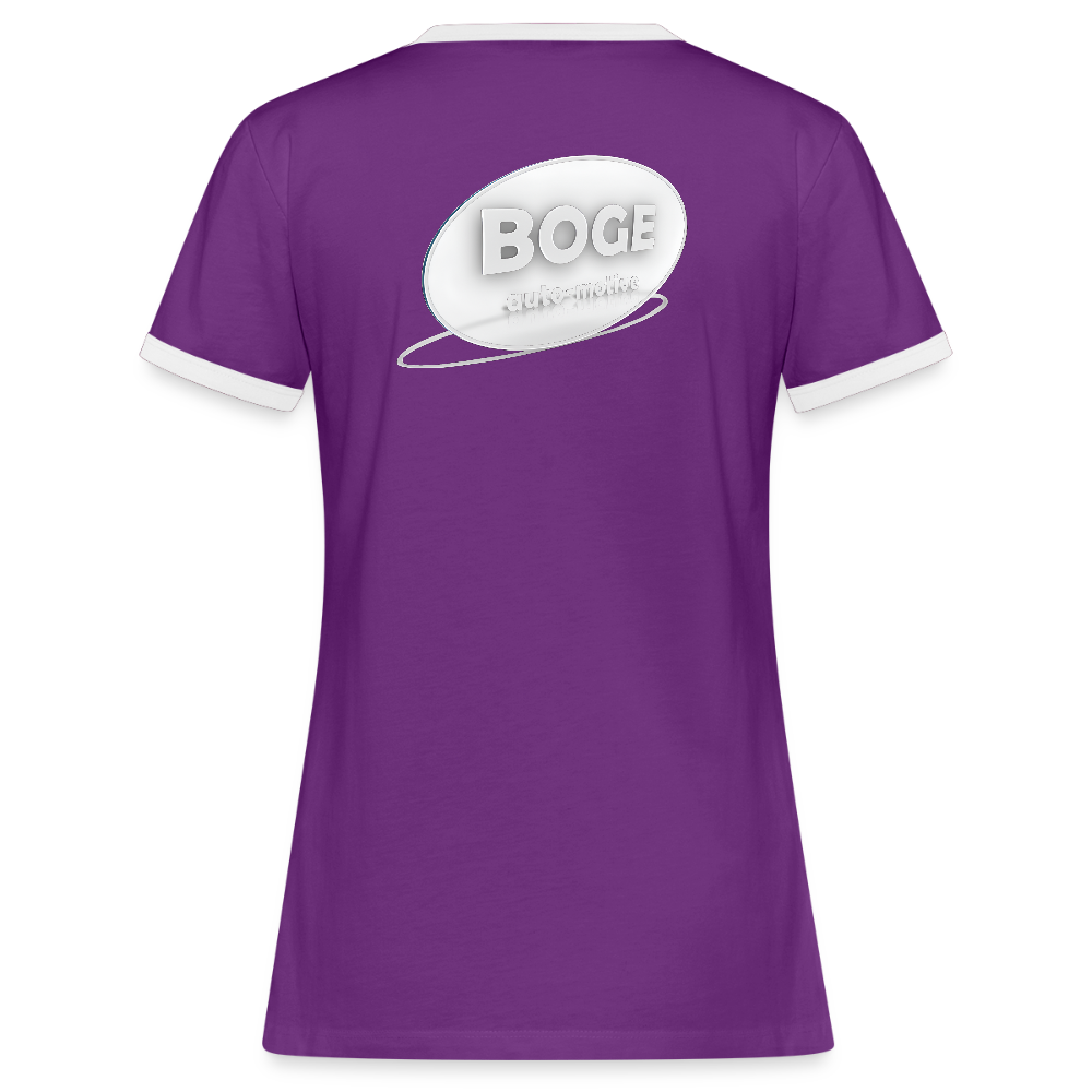 BOGE auto-motive wear – Woman Contrast T-Shirt - purple/white
